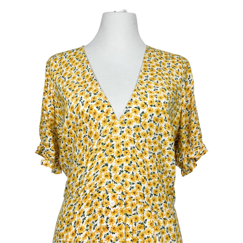 Faithfull The Brand Ari Midi Dress Marguerite Floral Print Women’s Large Size 8 - Picture 8 of 16